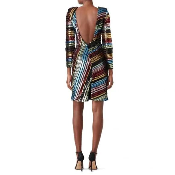 ACOOLIQUE Sequin Payton Dress Rainbow Stripe {JJ27} - Picture 5 of 9